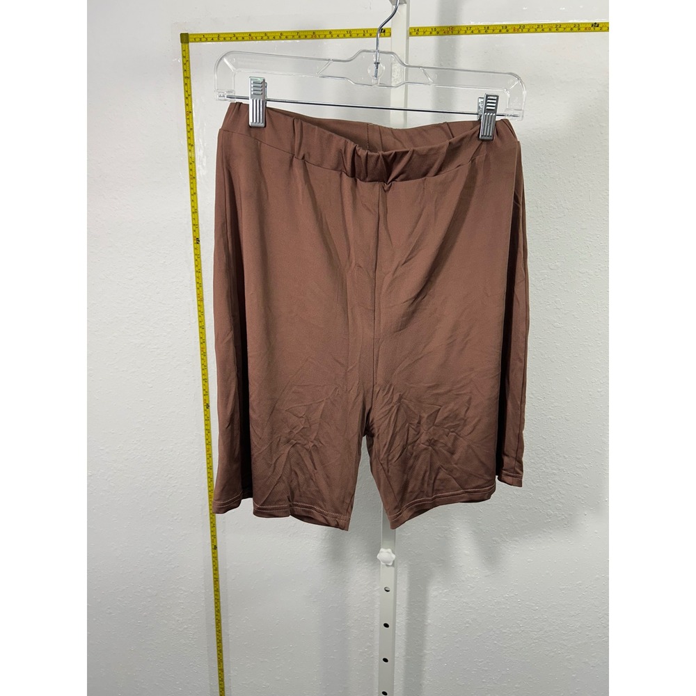 Unbranded‎ Brown High Waisted Biker Shorts XXL Athletic Spandex Yoga Shorts